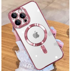 Clear MagSafe-Compatible Magnetic Case for iPhone 11 Pro Max (6.5 Inch) with Camera Protection - Pink