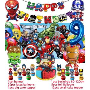 1Set Marvel Spiderman Balloons Set 3D Iron Man Foil Balloon For Kids  Birthday Party Decoration Baby