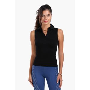 Carina Seamless Polo Collar Top