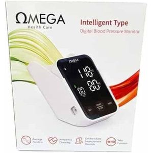 Omega Care Omega Digital Sphygmomanometer with LED Display - Talking - Backlight Pulse Rate Monitoring Gauge Digital Sphygmometer with LED Display with Stand for Storage and Storage - by Omega