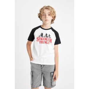 Defacto Boy Regular Fit Short Sleeve T-Shirt - Off White