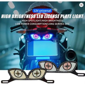 Motorcycle License Plate Tail Light Modified Decorative Atmosphere Lamp LED Devil Eye Strobe Single Lights 12V Universal