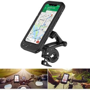Motorcycle and Bicycle Cell Phone Holder – Universal Motorcycle Phone Holder with Touch Screen Adjustable 360° Rotation