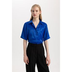 Defacto Woman Casual Woven Top - Sax