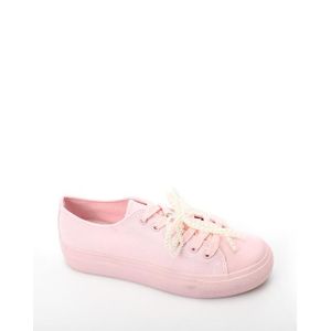 Dejavu Pearl Embellished Sneakers For Women - Pink