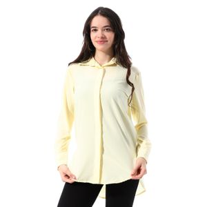Andora Full Sleeves Buttoned Casual Shirt - Light Yellow