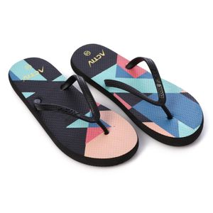 Activ Patterned Rubber Thong Slipper - Black