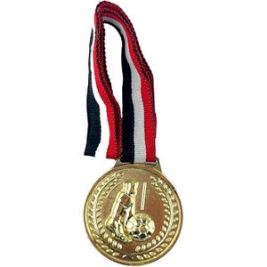 Gold football medal with ribbon – the ideal award for championships and competitions