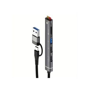 5-in-1 USB Hub Station Multi-Port Adapter with Micro SD Card Reader Charging Station - Type C and USB A Compatible for all Phone, Device