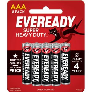 Eveready بطاريات إيفريدي بلاك AAA قلوية، عبوة 8 حبات