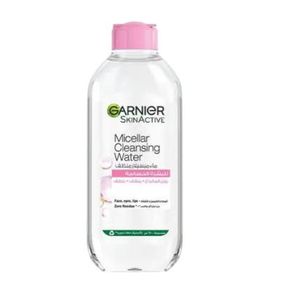 Garnier ماء ميسيلار لازالة المكياج وتنظيف الوجه 400 مل، من جارنيير للبشرة الحساسة نباتي وبتركيبة بدون الكحول والزيوت والعطور