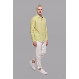 Defacto Relax Fit Shirt Collar Linen Blended Long Sleeve Shirt