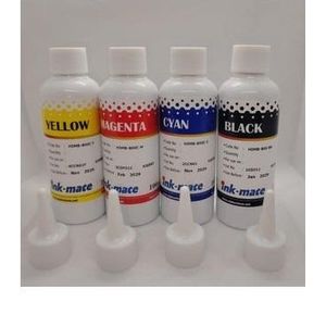 مجموعة حبر الطابعة - 100 مل - 4 قطع حبر إعادة تعبئة إنك ميت 4 ألوان 100 مل