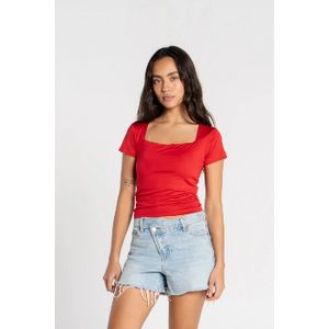 OUTDATED Square Neck Short Sleeve - Red
