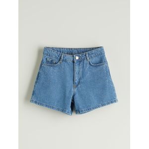 LC Waikiki Rhinestone Embellished Girl's Denim Shorts