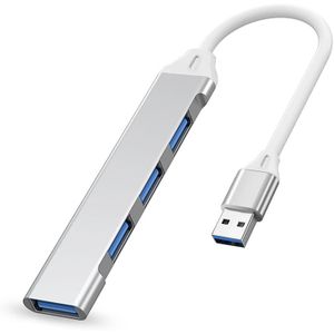 موزع USB 3.0 بأربعة منافذ، محول توسعة USB عالي السرعة، هيكل من سبائك الألومنيوم، نقل بيانات حتى 5 جيجابت/ثانية، لأجهزة الكمبيوتر المحمولة والمكتبية والأجهزة المتوافقة مع USB