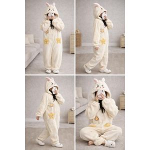 أونزي نسائي بفراء شتوي - بدلة قفز بغطاء رأس ناعمة وناعمة الحجم والملاءمة (بالإنجليزية) الحجم: حجم واحد يناسب الوزن من 55 إلى 80 كجم