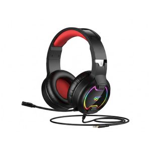 Havit H2233d Wired Gaming Headset with 3.5 mm Audio Jack, RGB Lighting, Black/Red, with Microphone