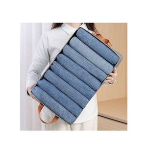 Closet Clothes Organizer with Handle Fabric storage Box with Steel Frame Stackable Shelf Storage Baskes Foldable