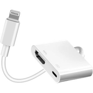Lightning to HDMI Digital AV Adapter 1080P HD Video HDMI Sync Screen Connector Cable with Charging Port Compatible with iPhone 