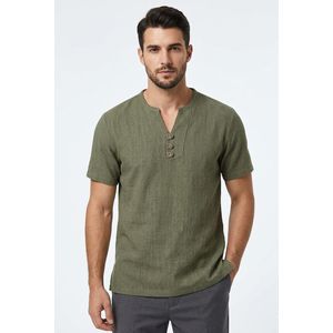 تي شيرت رجالي جابردين اسباني أنيقة وعملية لون اخضر