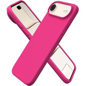  جراب متوافق مع ايفون 17 اير 6.5 انش، جراب سيليكون سائل فاخر، غطاء واقي لكامل الجسم، مضاد للصدمات، جراب موبايل نحيف، بطانة ناعمة مضادة للخدش من المايكروفايبر (فوشيا)