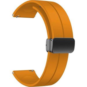 حزام سيليكون 22 مم مع مشبك مغناطيسي قابل للطي لهونر ماجيك ووتش 2 46 مم / ووتش 5 / ووتش GS 4 / ووتش 4 برو / ووتش GS 3 / ووتش GS برو - أسود