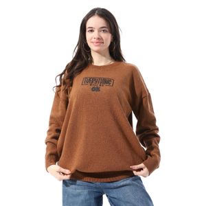 Andora "Everything Will Be Okay" Relaxed Fit Pullover - Brown