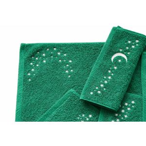 Hammam Green Cotton Towel Set – Soft & Absorbent – Crescent & Star Design