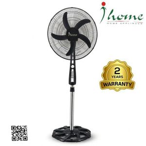iHome مروحة عمود اي هوم 18 بوصة 5 ريش 3 سرعات بعمود ستانلس ستيل قابل لتعديل الارتفاع موديل KI-4000B ضمان سنتين