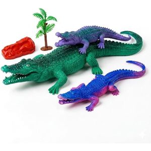 Crocodile Animal Set for Kids – Attractive Color Figure Educational Toy with Tree and Accessories – Imagination and Interactive Play for Kids +3 Years