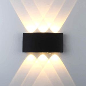 Ecomax Aluminum Waterproof LED Wall Lamp (Black, 3000K)