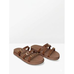 Life Stylish شبشب مسطح من الجلد مع أحزمة - SL-216  - هافان