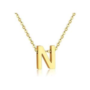  سلسلة حرف N ،من الاستانلس ستيل ( قطعه واحده لون جولد ،بتصميم ع شكل حرف،قابل للتعديل)----من رنا ستور 