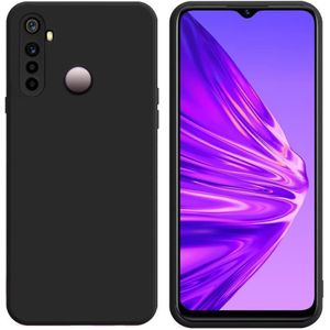 جراب حماية من السيليكون السائل مع حماية للكاميرا وبطانة من المايكروفايبر لموبايل ريلمي 5 _ ريلمي 6i _ ريلمي سي 3_ 5i، أسود