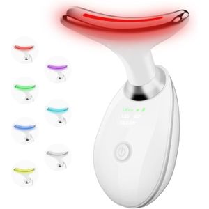 جهاز تدليك الوجه، 7 الوان LED للعلاج بالوجه والرقبة، ادوات تجميل محمولة للعناية بالبشرة