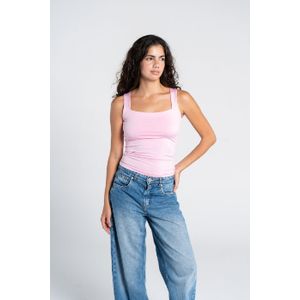 OUTDATED Square Neck Tank Top - Light Pink