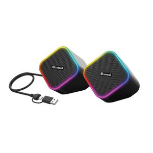 Standard Spark-X سماعات كمبيوتر ستيريو RGB بقوة 6 وات (3x2 وات)، USB وType-C، درايفرات مزدوجة 52 مم وإضاءة RGB ديناميكية