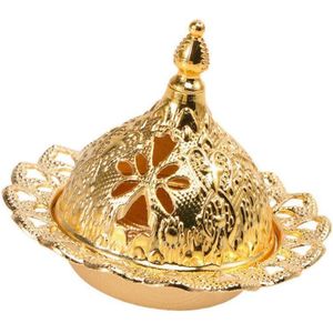 مبخرة ذهبية صغيرة أنيقة وعتيقة للعلاج العطري بنمط الشرق الأوسط لتزيين المنزل والمقهى، عبوة من قطعة واحدة