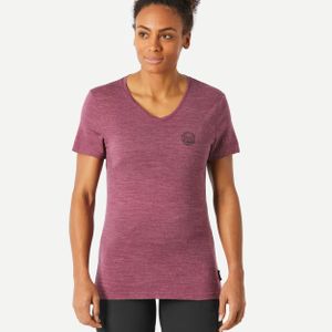 Decathlon Women's Travel Trekking Merino Wool Short-Sleeved T-Shirt - TRAVEL 500