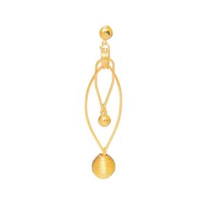 3Diamonds Shiny Dangle Layered Earrings Set for Women, 2 Pieces - Gold
