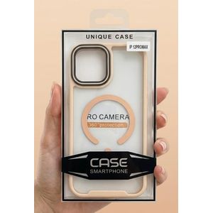 Magnetic Clear Case with Lavender Frame for iPhone 12 Pro Max – MagSafe Compatible & 360° Camera Protection-Beige / Cashmere