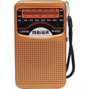Meier AM FM Radio - Compact Rechargeable Portable Radio