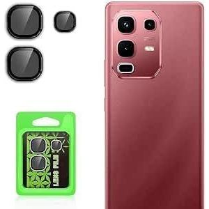 Hexagon Metal Camera Lens Protector compatible with Infinix Note 50s – Tempered Glass Lens Cover, Anti-Scratch, HD Clarity & Case Friendly - Black (Black)