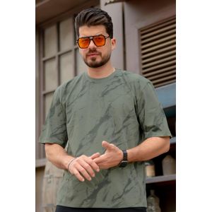 H.Brand   تي شيرت أوڤر سايز رجالي صيفي نص كم 100% قطن 2026