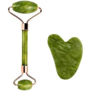 أداة تدليك الوجه من حجر الكوارتز الطبيعي من اليشم، أداة تدليك الوجه للنساء والرجال، جهاز تدليك الوجه مضاد للتجاعيد، أخضر من اليانا بيوتي