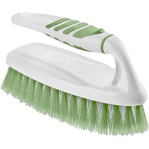 Plastic Cleaning Brush, Hand Scrubbing Brush With Handle Grip for Easy Cleaning Floor & Carpet. Green