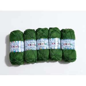 Olivia Cotton crochet thread Olive green- pcs 5 