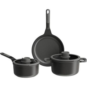 Berghoff "Berghoff" LEO 5-pc Non-Stick Cookware Set Stone+ Designed for Healthy Cooking Even Heat Distribution and Easy Cleaning