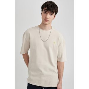 Defacto Oversize Wide Fit Crew Neck Printed Short Sleeve T-Shirt
